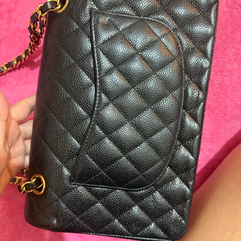 CHANEL CF中號 黑金-4