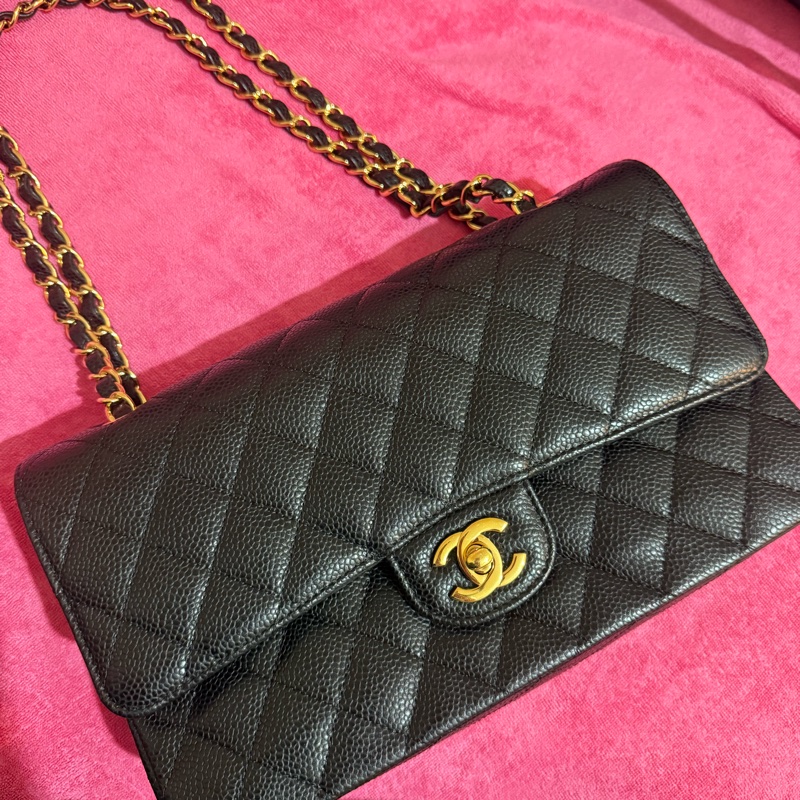 CHANEL CF中號 黑金-5