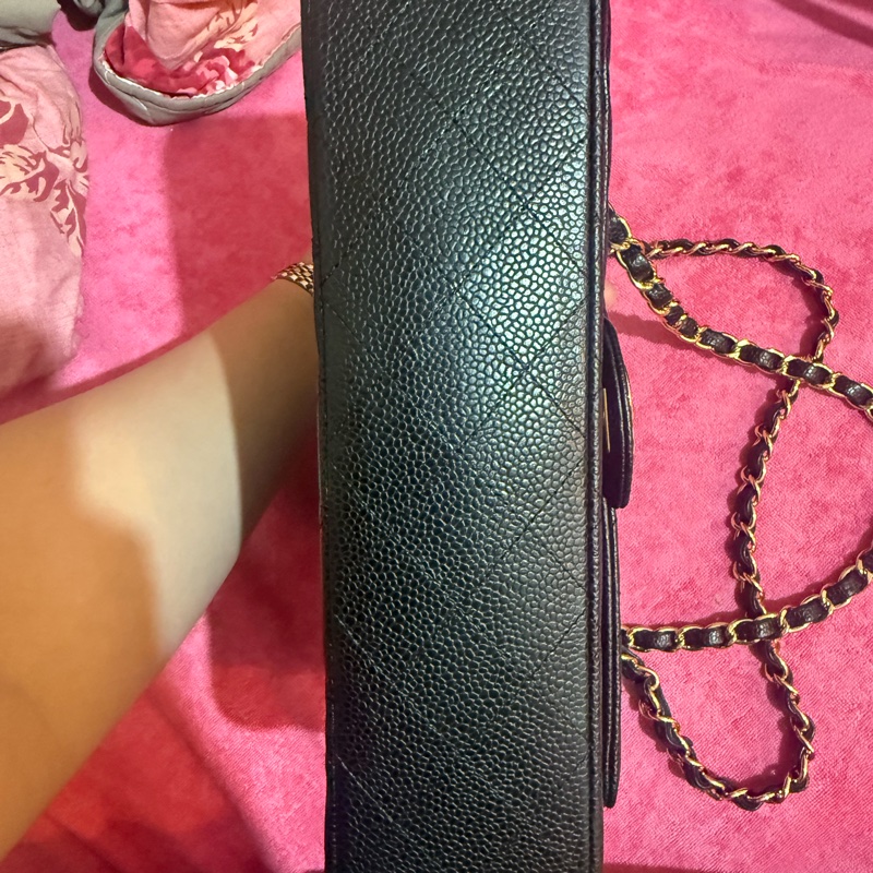 CHANEL CF中號 黑金-7