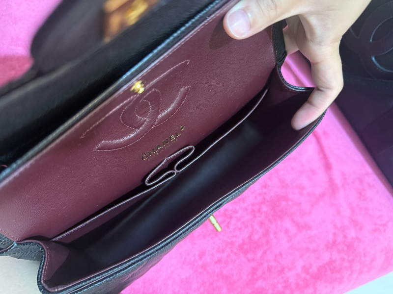 CHANEL CF中號 黑金-8