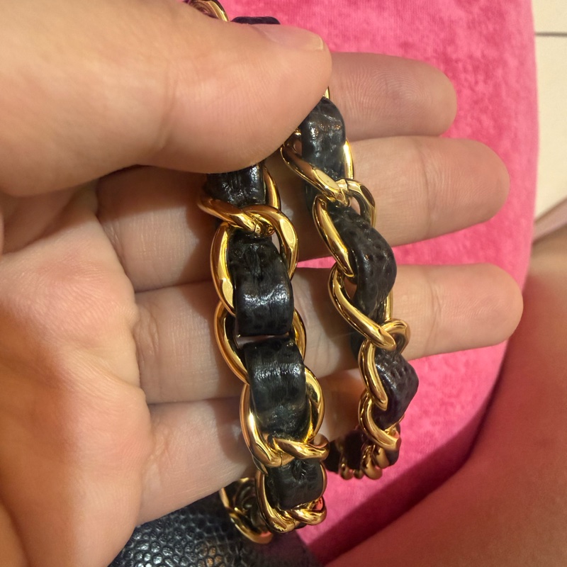 CHANEL CF中號 黑金-9