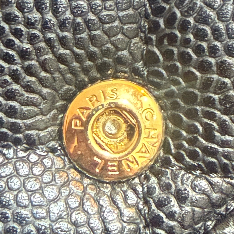 CHANEL CF中號 黑金-10