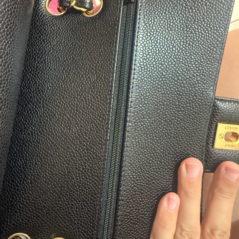 CHANEL CF中號 黑金-12