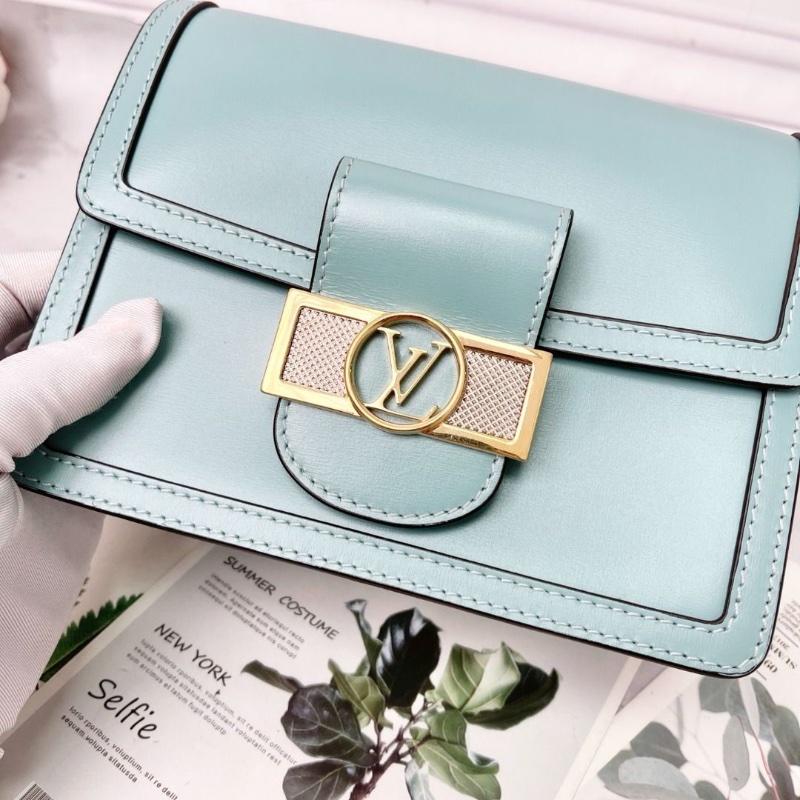 LV DAUPHINE 藍色肩背包20×15×8cm 9新 配件塵袋-5