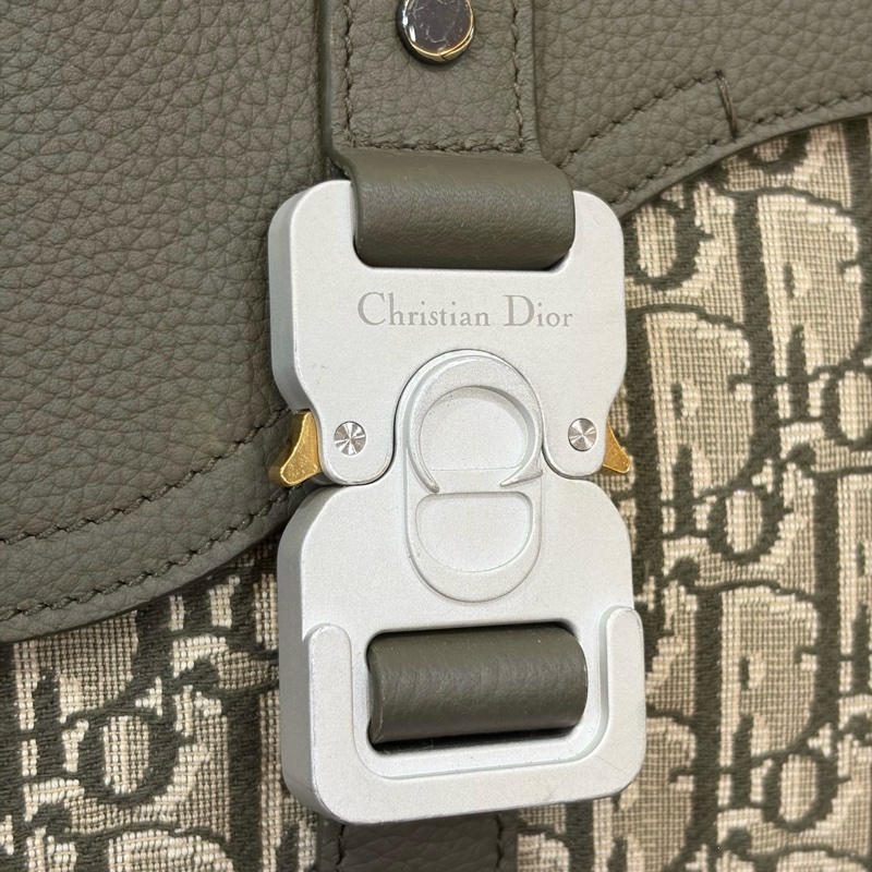 99新✨Dior/迪奧 綠色老花信使馬鞍包單肩包斜挎包 經典 Oblique暗紋 23編碼 肩帶可調節💚正品-8