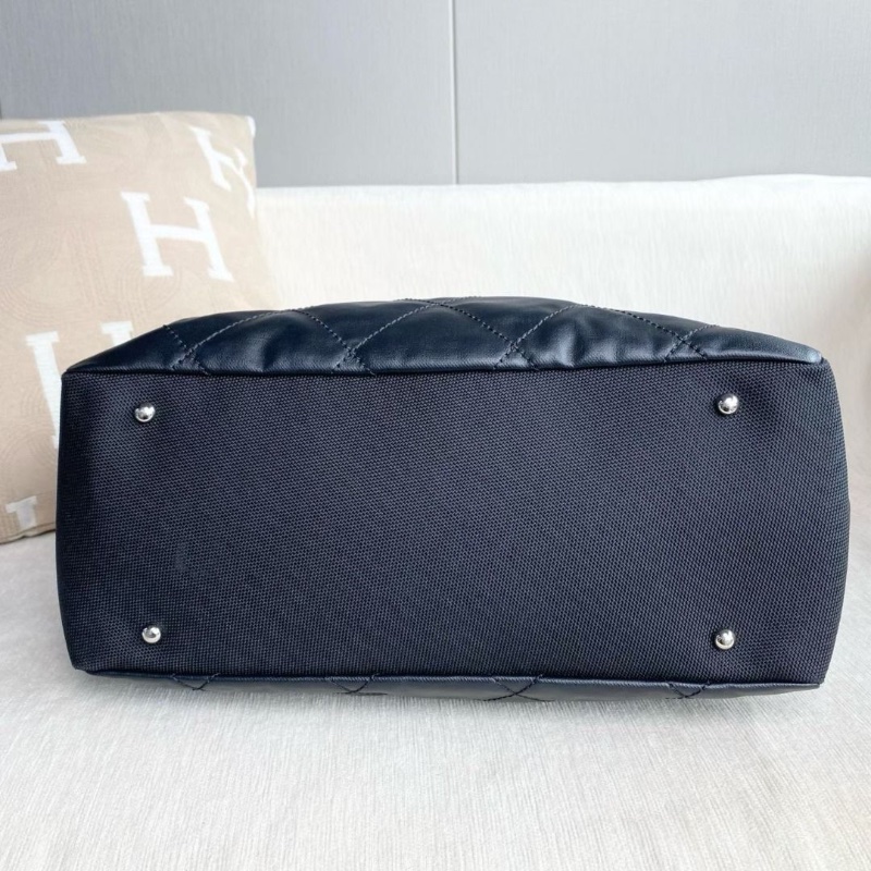 Chanel 黑銀tote 帆布拼皮 35*30*14 9新 配件塵袋-4