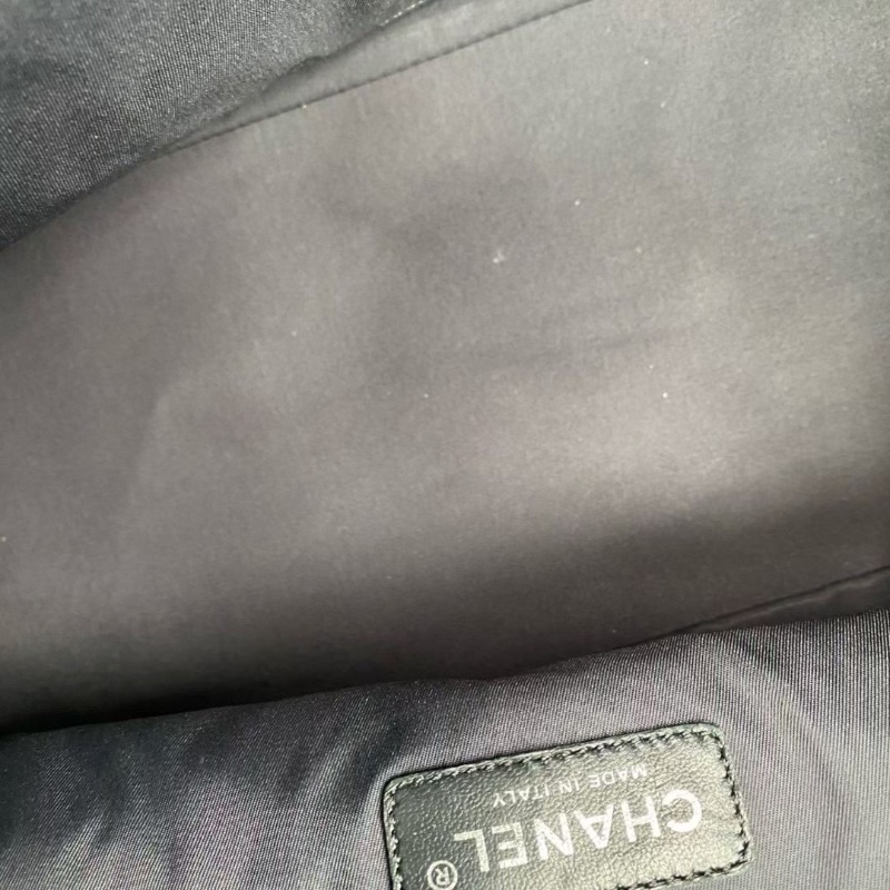 Chanel 黑銀tote 帆布拼皮 35*30*14 9新 配件塵袋-5