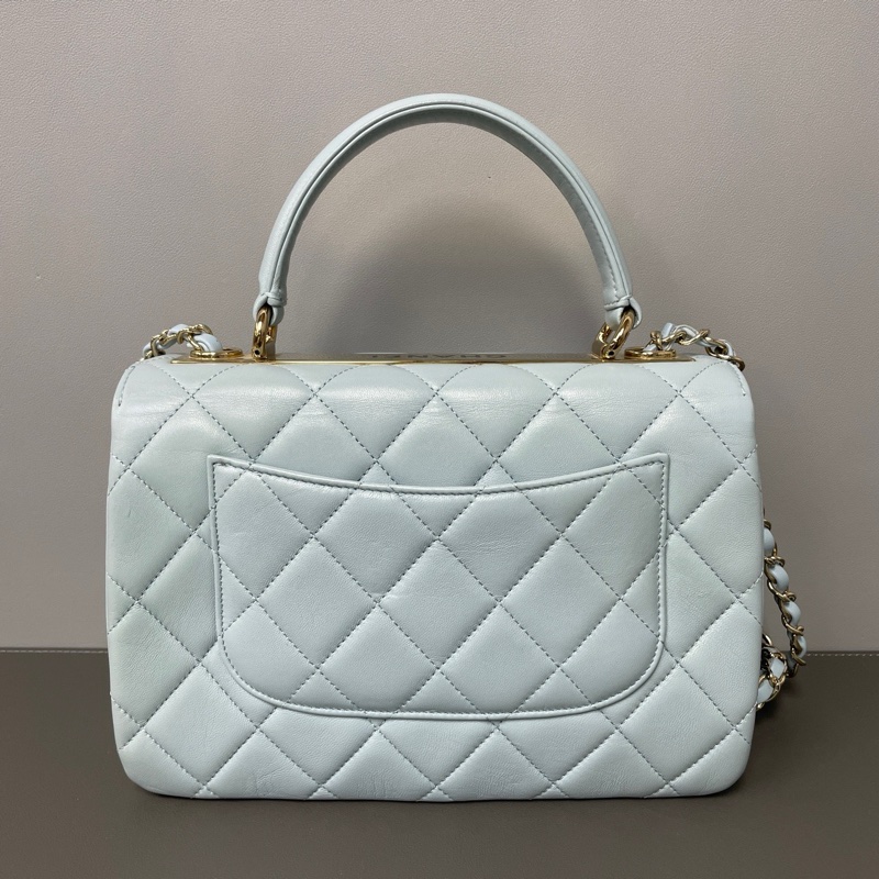 99🆕✨正品💙Chanel/香奈兒 芯片款 菱格紋 經典款 Trendy CC藍色羊皮 金扣 鏈條包手提包斜背包 日常通勤、出門都很實用-1