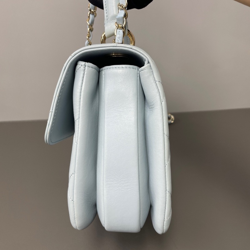 99🆕✨正品💙Chanel/香奈兒 芯片款 菱格紋 經典款 Trendy CC藍色羊皮 金扣 鏈條包手提包斜背包 日常通勤、出門都很實用-2