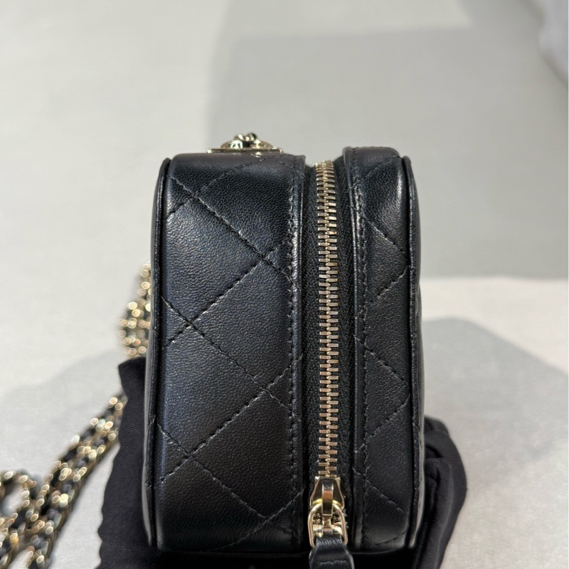 chanel香奈兒黑金羊皮trendy系列相機包斜挎包 22年芯片-4