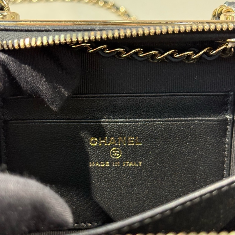 chanel香奈兒黑金羊皮trendy系列相機包斜挎包 22年芯片-9
