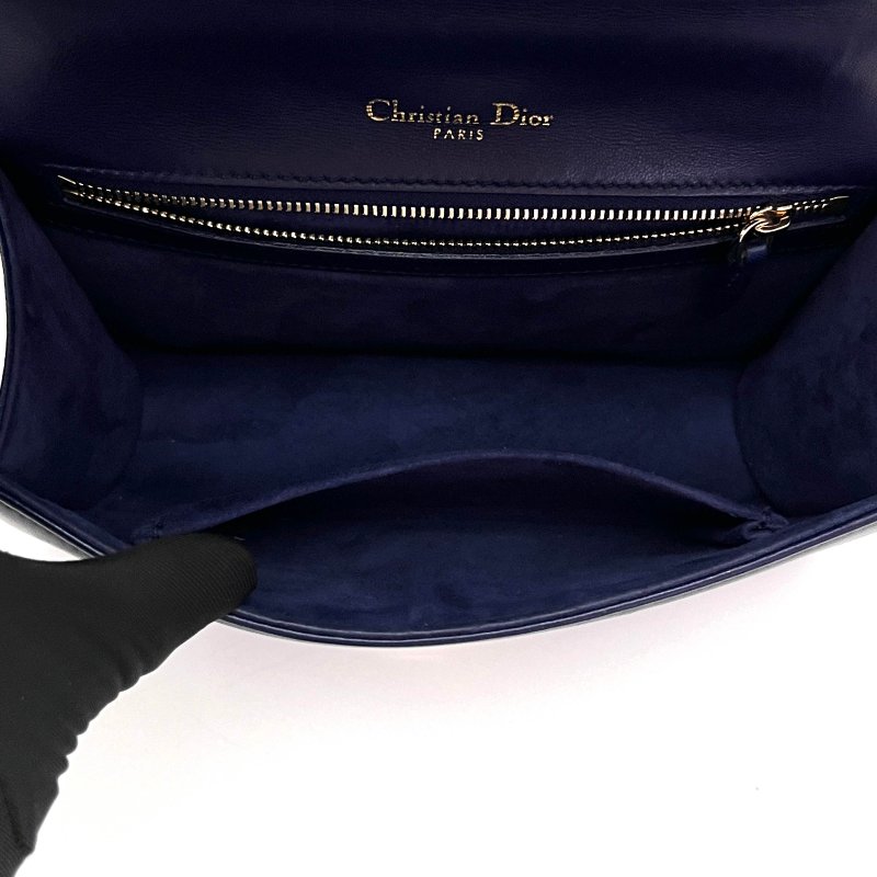 DIOR 藍金肩背斜背盾牌包 22*13*7 98新配件塵袋-5