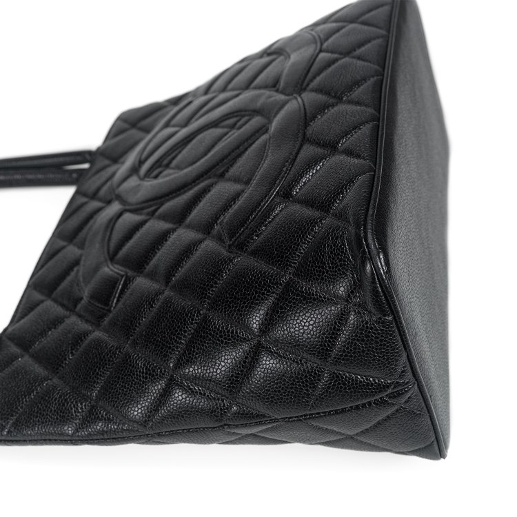 ST04 Chanel 復刻黑荔枝皮1804金幣希爾頓手提包-10