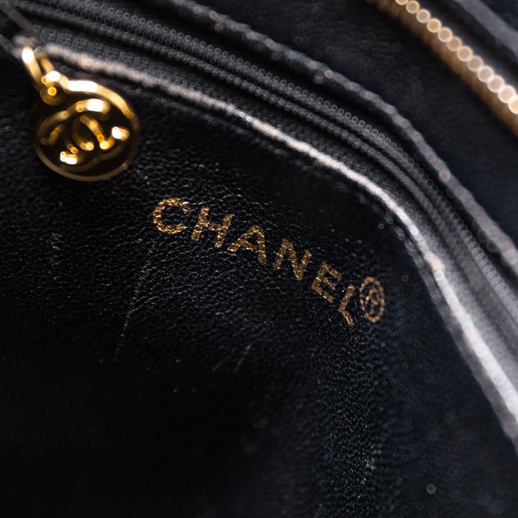 ST04 Chanel 復刻黑荔枝皮1804金幣希爾頓手提包-19