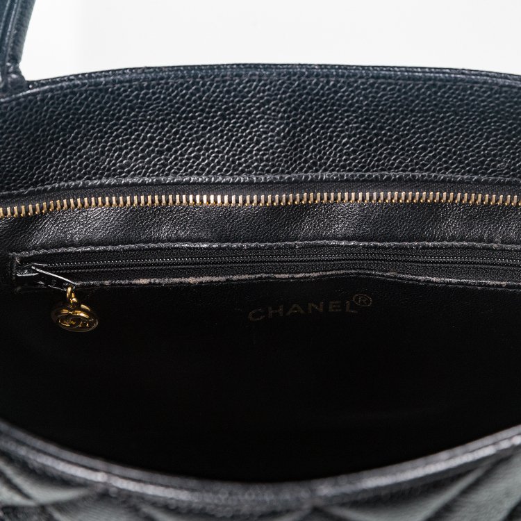 ST04 Chanel 復刻黑荔枝皮1804金幣希爾頓手提包-20