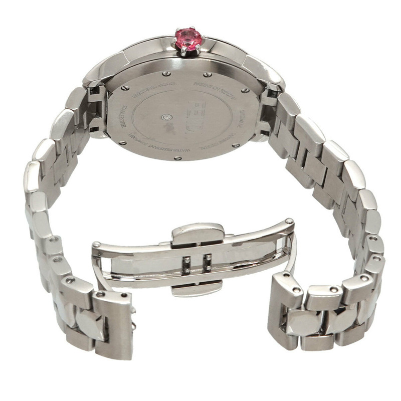 Fendi Ishine 12100S 女士腕錶,寶石鑲嵌,托帕石尖晶石,白色貝殼石英錶帶-3