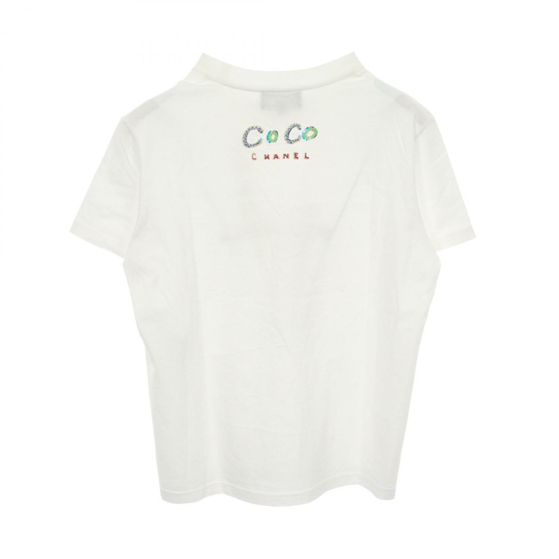 香奈兒 Pharrell Williams Logo T卹 #XS P61052K46833 純棉 白色 二手 CC-1