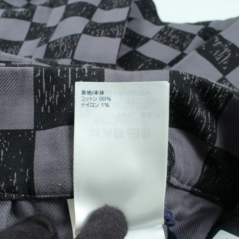 路易威登 Damier 褶襉迷你裙 #M 棉質 灰色 黑色 二手 女款 LV-3