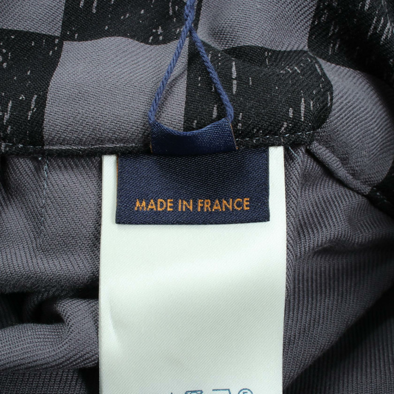 路易威登 Damier 褶襉迷你裙 #M 棉質 灰色 黑色 二手 女款 LV-4