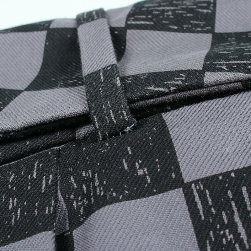 路易威登 Damier 褶襉迷你裙 #M 棉質 灰色 黑色 二手 女款 LV-5