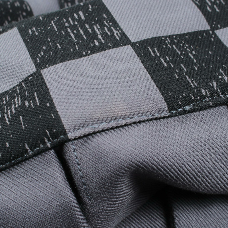 路易威登 Damier 褶襉迷你裙 #M 棉質 灰色 黑色 二手 女款 LV-6