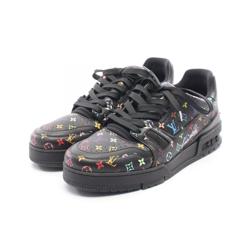 路易威登™ LV Trainer Monogram Multicolor 運動鞋 #8 黑色皮革 二手-0