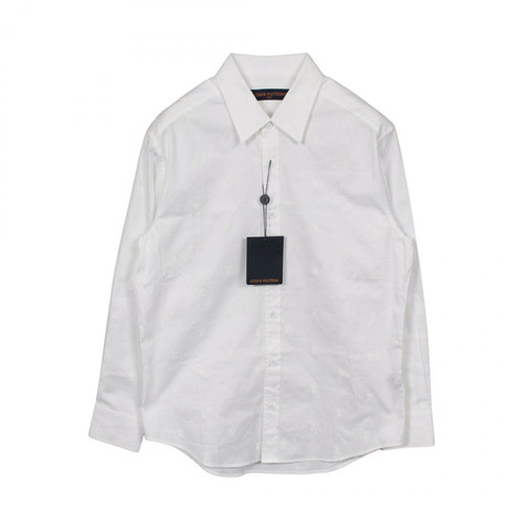 路易威登 LV 標誌全幅襯衫 RM241Q KSU HRS43W 純棉 白色 二手 男款 #S