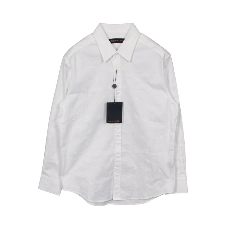 路易威登 LV 標誌全幅襯衫 RM241Q KSU HRS43W 純棉 白色 二手 男款 #S-0