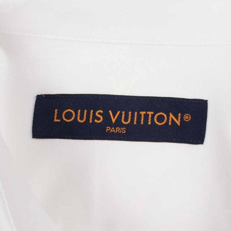路易威登 LV 標誌全幅襯衫 RM241Q KSU HRS43W 純棉 白色 二手 男款 #S-2