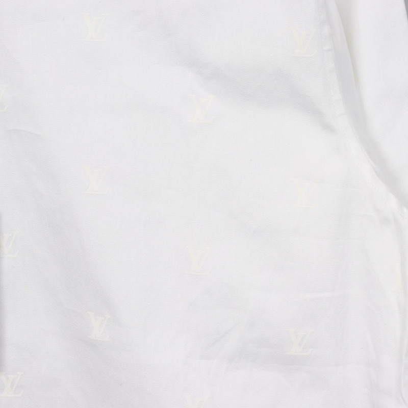 路易威登 LV 標誌全幅襯衫 RM241Q KSU HRS43W 純棉 白色 二手 男款 #S-5