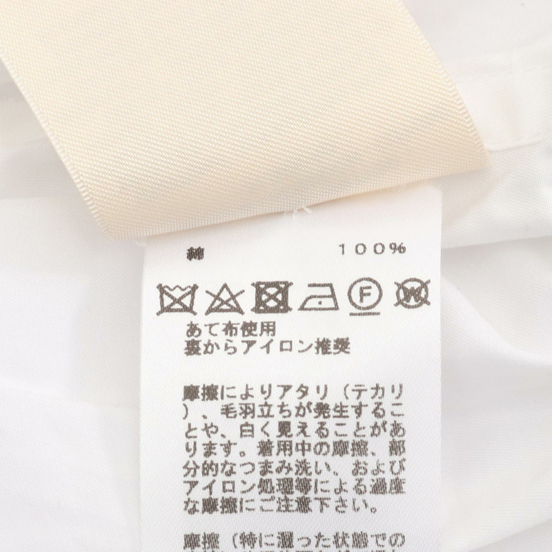 愛馬仕 (HERMES) 拉鍊荷葉邊襯衫/女式襯衫 #42 4H0638DV 純棉 白色 二手 女款-3