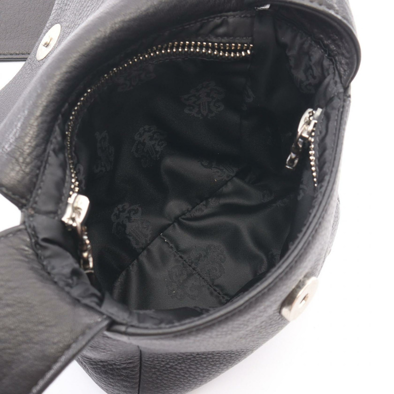 Chrome Hearts Hot Pot 男士黑色真皮單肩斜背包(二手)-2