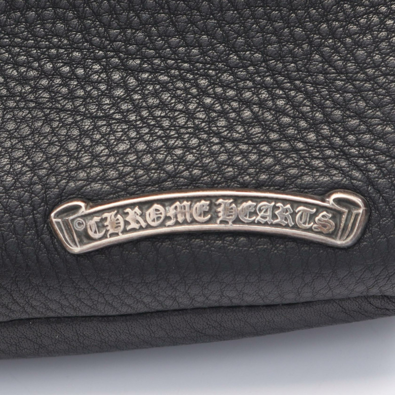 Chrome Hearts Hot Pot 男士黑色真皮單肩斜背包(二手)-3