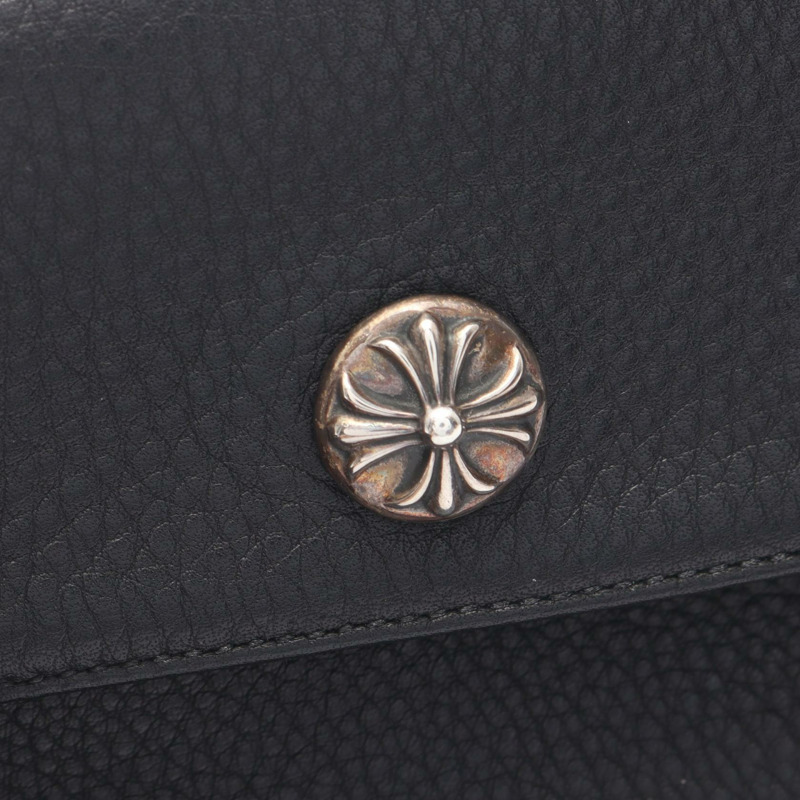 Chrome Hearts Hot Pot 男士黑色真皮單肩斜背包(二手)-4