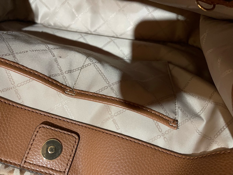 MICHAEL KORS Tote金釦滿版老花棕大托特包MK(39x15x31)-15