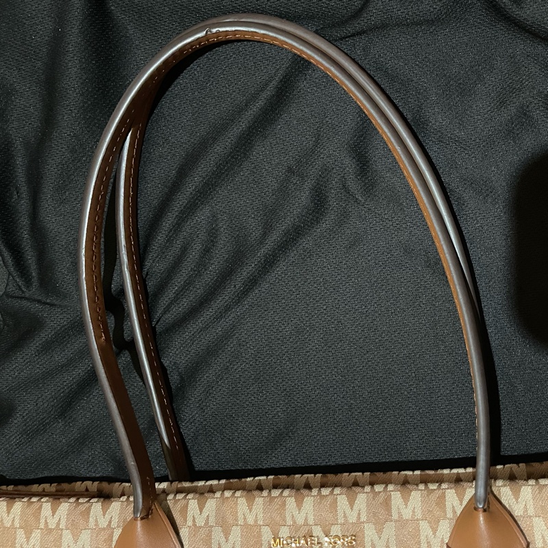 MICHAEL KORS Tote金釦滿版老花棕大托特包MK(39x15x31)-23