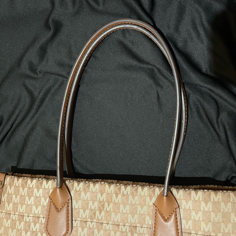 MICHAEL KORS Tote金釦滿版老花棕大托特包MK(39x15x31)-24