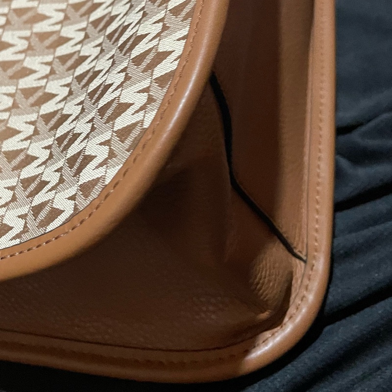 MICHAEL KORS Tote金釦滿版老花棕大托特包MK(39x15x31)-29