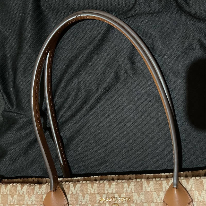MICHAEL KORS Tote金釦滿版老花棕大托特包MK(39x15x31)-31