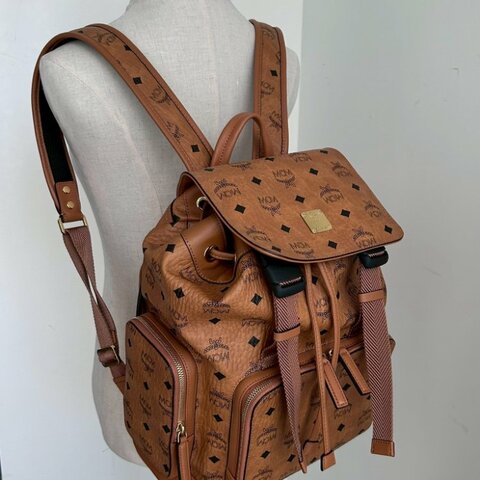 2nd-015 MCM 經典Brandenburg系列 Visetos塗層帆布後背包