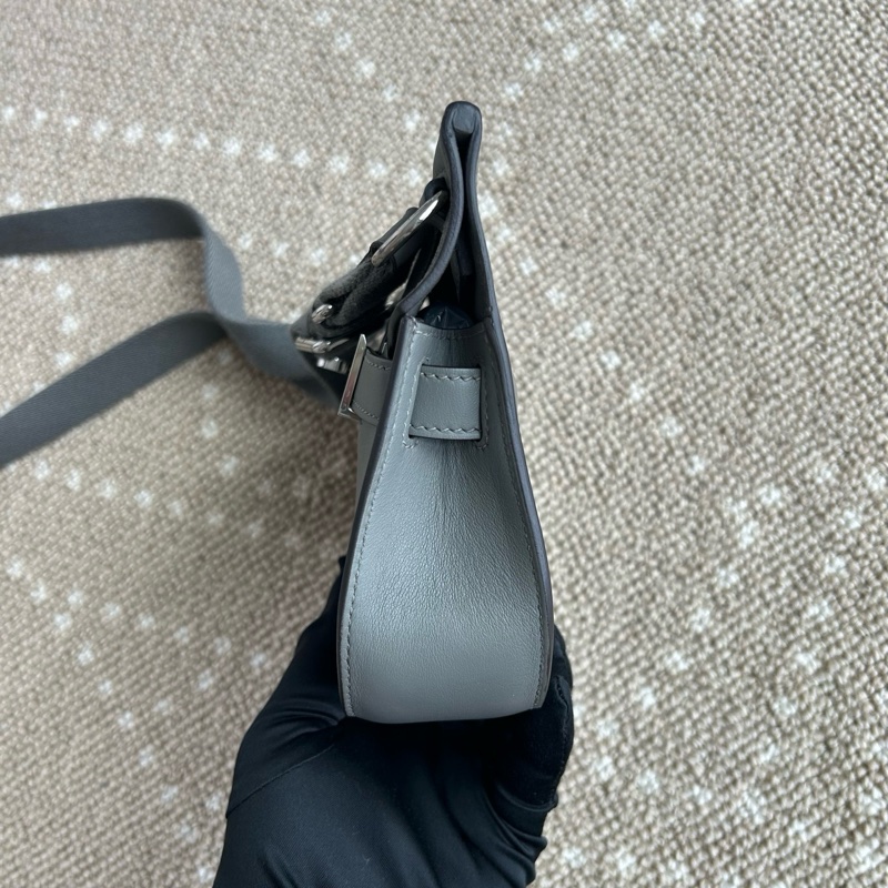 99新🆕Hermes/愛馬仕 吉普賽mini積雨雲灰 銀扣s皮 斜背包 B刻✅正品-2