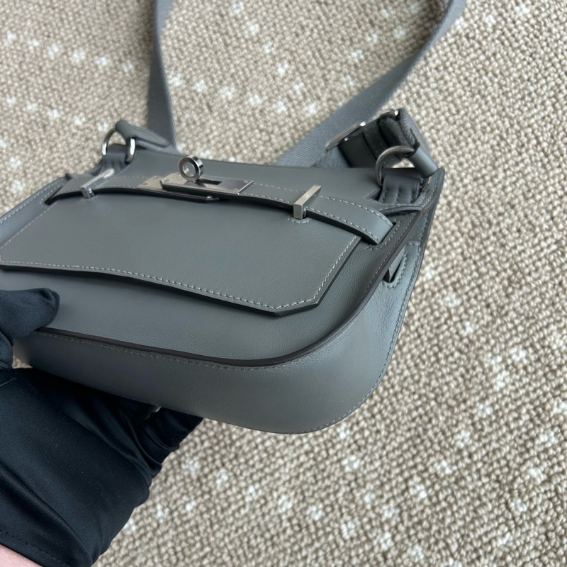 99新🆕Hermes/愛馬仕 吉普賽mini積雨雲灰 銀扣s皮 斜背包 B刻✅正品-8