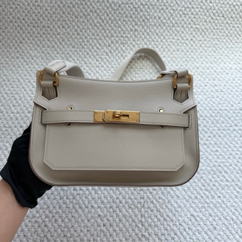 閒置新✨Hermes/愛馬仕 吉普賽mini冰川白 斜背包 金扣ec皮B刻 ✅正品