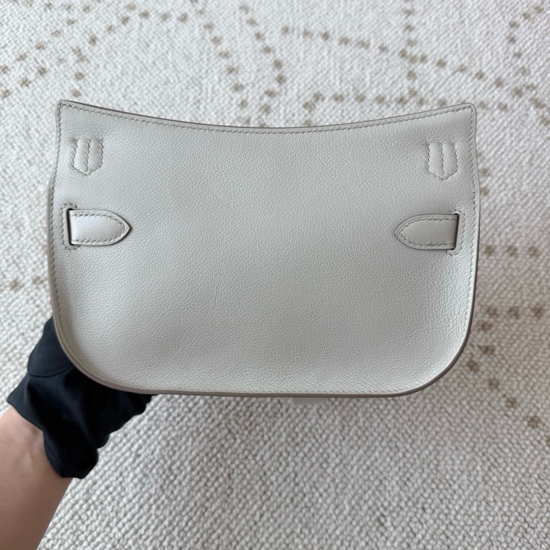 閒置新✨Hermes/愛馬仕 吉普賽mini冰川白 斜背包 金扣ec皮B刻 ✅正品-1