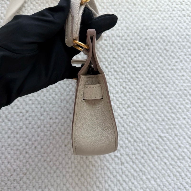 閒置新✨Hermes/愛馬仕 吉普賽mini冰川白 斜背包 金扣ec皮B刻 ✅正品-3