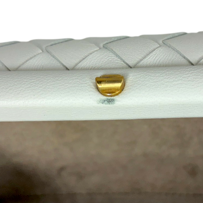 白色 編織牛皮 Intrecciato Knot Clutch 肩背包【BOTTEGA VENETA BV 寶緹嘉】 113085-10