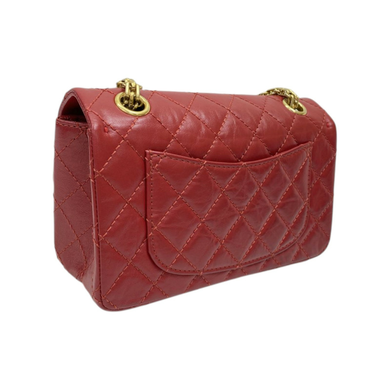 紅色 菱格紋 牛皮 2.55 肩背包【CHANEL 香奈兒】 AS0874-1
