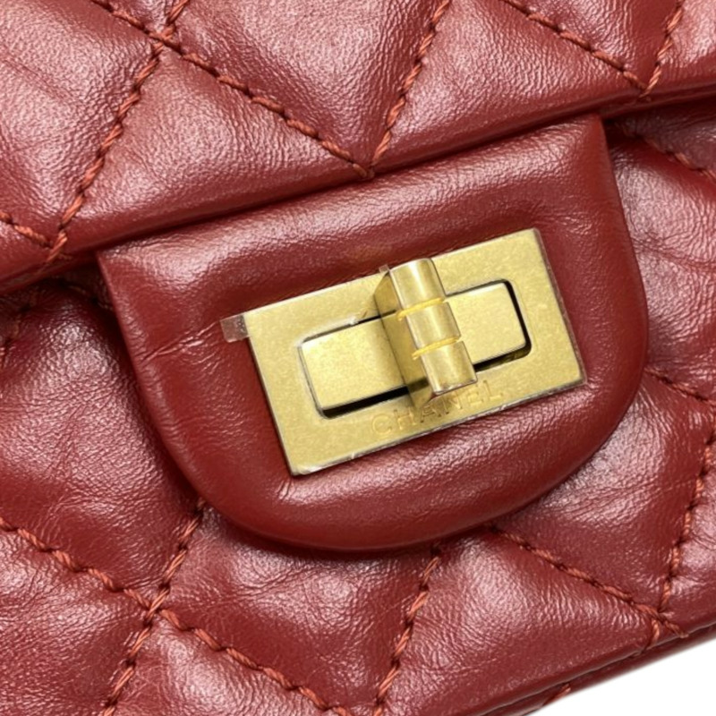 紅色 菱格紋 牛皮 2.55 肩背包【CHANEL 香奈兒】 AS0874-5