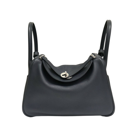 靛藍色 Swift牛皮 Lindy 30 Tressage De Cuir 肩背包 C刻 銀扣【HERMES 愛馬仕】