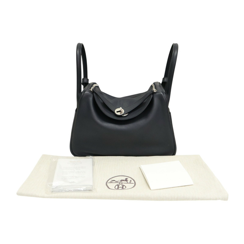 靛藍色 Swift牛皮 Lindy 30 Tressage De Cuir 肩背包 C刻 銀扣【HERMES 愛馬仕】-8